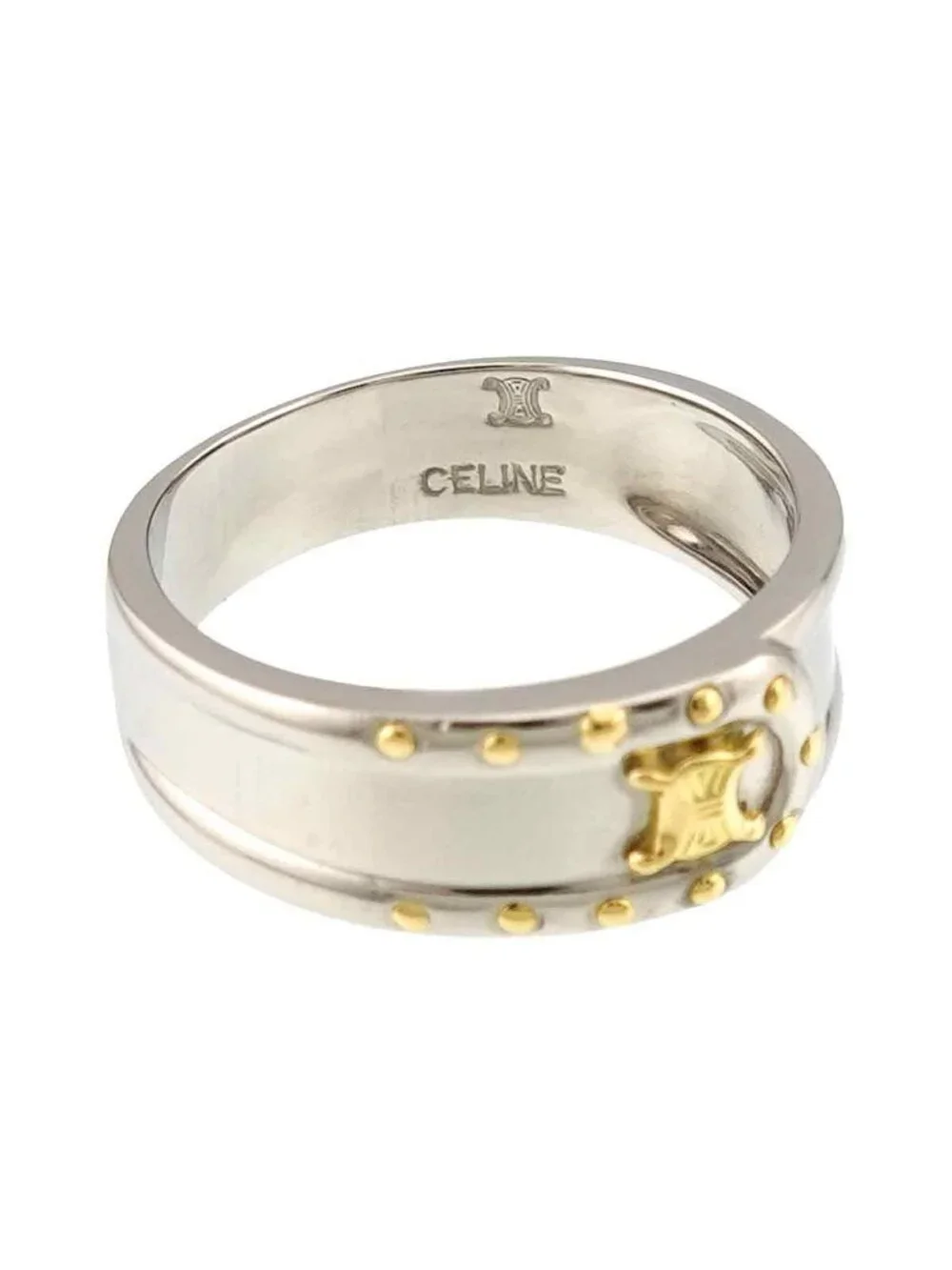 Celine Triomphe Ring Pt Platinum 18k YG 750 Macadam